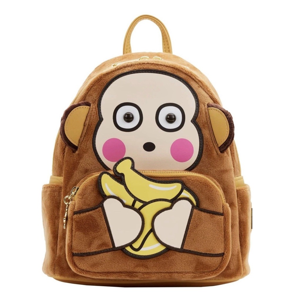 Loungefly Mini Backpack SANRIO MONKICHI‎ Monkey Banana Cosplay Brown NWT